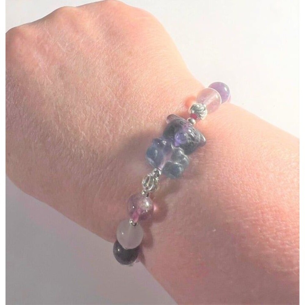 Fluorite Teddy Bear Bracelet - Stretch - Picture 4 of 4